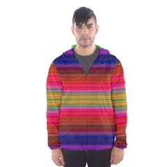 Fiesta Stripe Colorful Neon Background Hooded Wind Breaker (men)