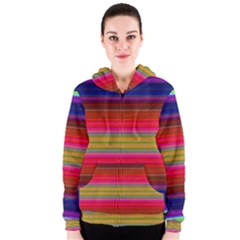 Fiesta Stripe Colorful Neon Background Women s Zipper Hoodie