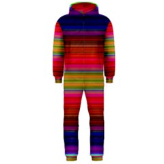 Fiesta Stripe Colorful Neon Background Hooded Jumpsuit (men) 