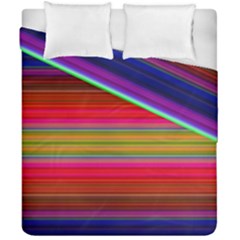 Fiesta Stripe Colorful Neon Background Duvet Cover Double Side (california King Size)