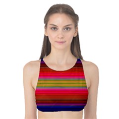 Fiesta Stripe Colorful Neon Background Tank Bikini Top