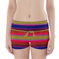 Fiesta Stripe Colorful Neon Background Boyleg Bikini Wrap Bottoms