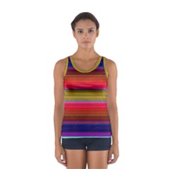 Fiesta Stripe Colorful Neon Background Women s Sport Tank Top 