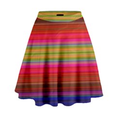 Fiesta Stripe Colorful Neon Background High Waist Skirt