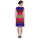 Fiesta Stripe Colorful Neon Background Short Sleeve Front Wrap Dress View2