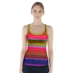 Fiesta Stripe Colorful Neon Background Racer Back Sports Top