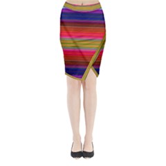 Fiesta Stripe Colorful Neon Background Midi Wrap Pencil Skirt