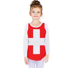 Flag Of Switzerland Kids  Long Sleeve Tee