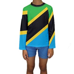 Flag Of Tanzania Kids  Long Sleeve Swimwear by Amaryn4rt