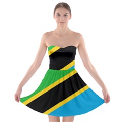 Flag Of Tanzania Strapless Bra Top Dress