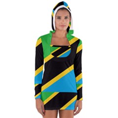 Flag Of Tanzania Women s Long Sleeve Hooded T-shirt by Amaryn4rt