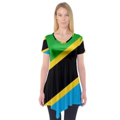 Flag Of Tanzania Short Sleeve Tunic  by Amaryn4rt