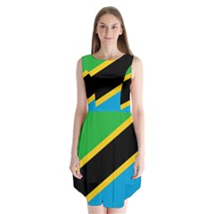 Flag Of Tanzania Sleeveless Chiffon Dress  