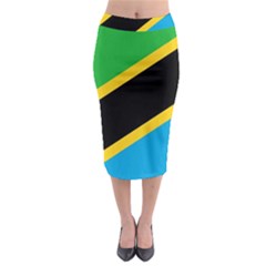 Flag Of Tanzania Midi Pencil Skirt by Amaryn4rt