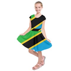 Flag Of Tanzania Kids  Short Sleeve Dress