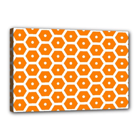 Golden Be Hive Pattern Canvas 18  X 12 