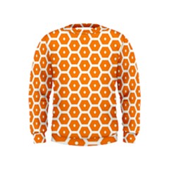 Golden Be Hive Pattern Kids  Sweatshirt by Amaryn4rt