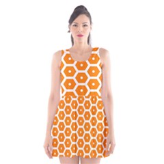 Golden Be Hive Pattern Scoop Neck Skater Dress by Amaryn4rt