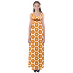 Golden Be Hive Pattern Empire Waist Maxi Dress