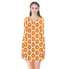 Golden Be Hive Pattern Flare Dress