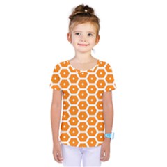 Golden Be Hive Pattern Kids  One Piece Tee