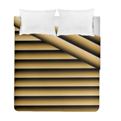 Golden Line Background Duvet Cover Double Side (full/ Double Size)