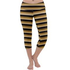 Golden Line Background Capri Yoga Leggings