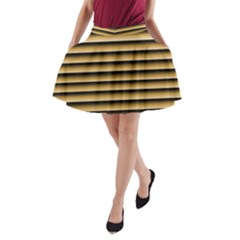 Golden Line Background A-line Pocket Skirt by Amaryn4rt