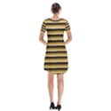 Golden Line Background Short Sleeve V-neck Flare Dress View2