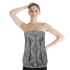 Gray Psychedelic Background Strapless Top by Amaryn4rt