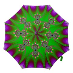 Green And Purple Fractal Hook Handle Umbrellas (small)