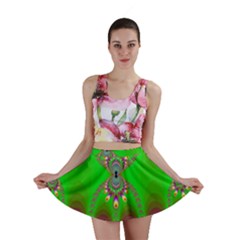 Green And Purple Fractal Mini Skirt