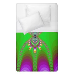 Green And Purple Fractal Duvet Cover (single Size)