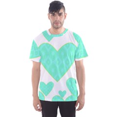 Green Heart Pattern Men s Sport Mesh Tee