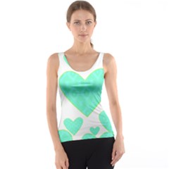 Green Heart Pattern Tank Top