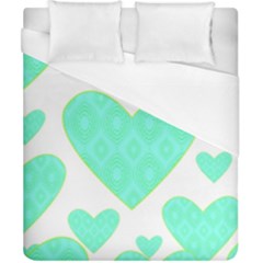 Green Heart Pattern Duvet Cover (california King Size)