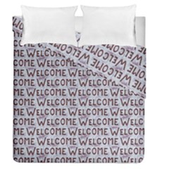 Welcome Letters Pattern Duvet Cover Double Side (queen Size)