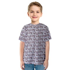 Welcome Letters Pattern Kids  Sport Mesh Tee