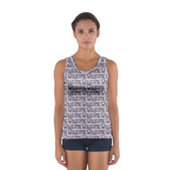 Welcome Letters Pattern Women s Sport Tank Top 