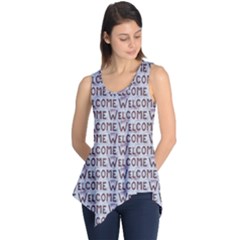 Welcome Letters Pattern Sleeveless Tunic