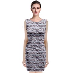 Welcome Letters Pattern Classic Sleeveless Midi Dress by dflcprintsclothing