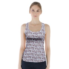 Welcome Letters Pattern Racer Back Sports Top