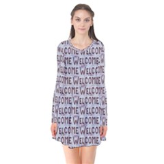 Welcome Letters Pattern Flare Dress by dflcprintsclothing