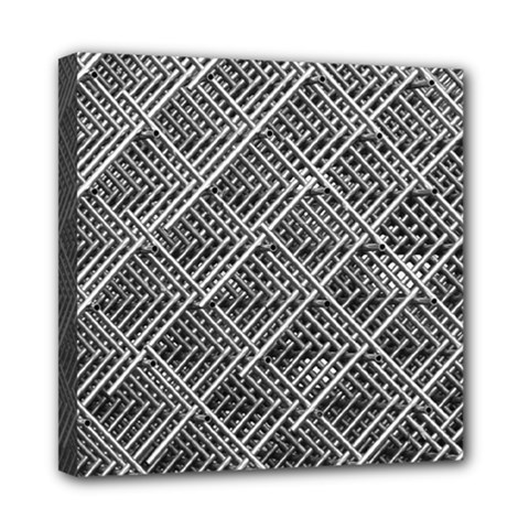 Grid Wire Mesh Stainless Rods Rods Raster Mini Canvas 8  X 8  by Amaryn4rt