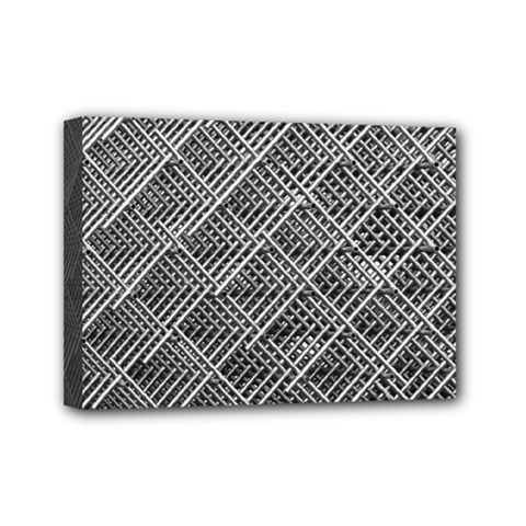 Grid Wire Mesh Stainless Rods Rods Raster Mini Canvas 7  X 5 