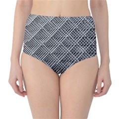 Grid Wire Mesh Stainless Rods Rods Raster High-waist Bikini Bottoms