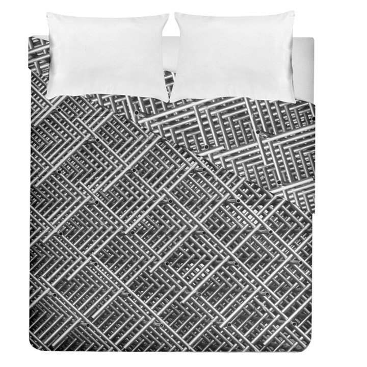 Grid Wire Mesh Stainless Rods Rods Raster Duvet Cover Double Side (Queen Size)