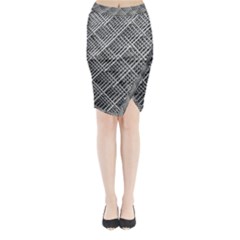 Grid Wire Mesh Stainless Rods Rods Raster Midi Wrap Pencil Skirt