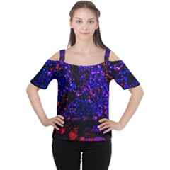 Grunge Abstract Women s Cutout Shoulder Tee