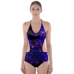 Grunge Abstract Cut-out One Piece Swimsuit